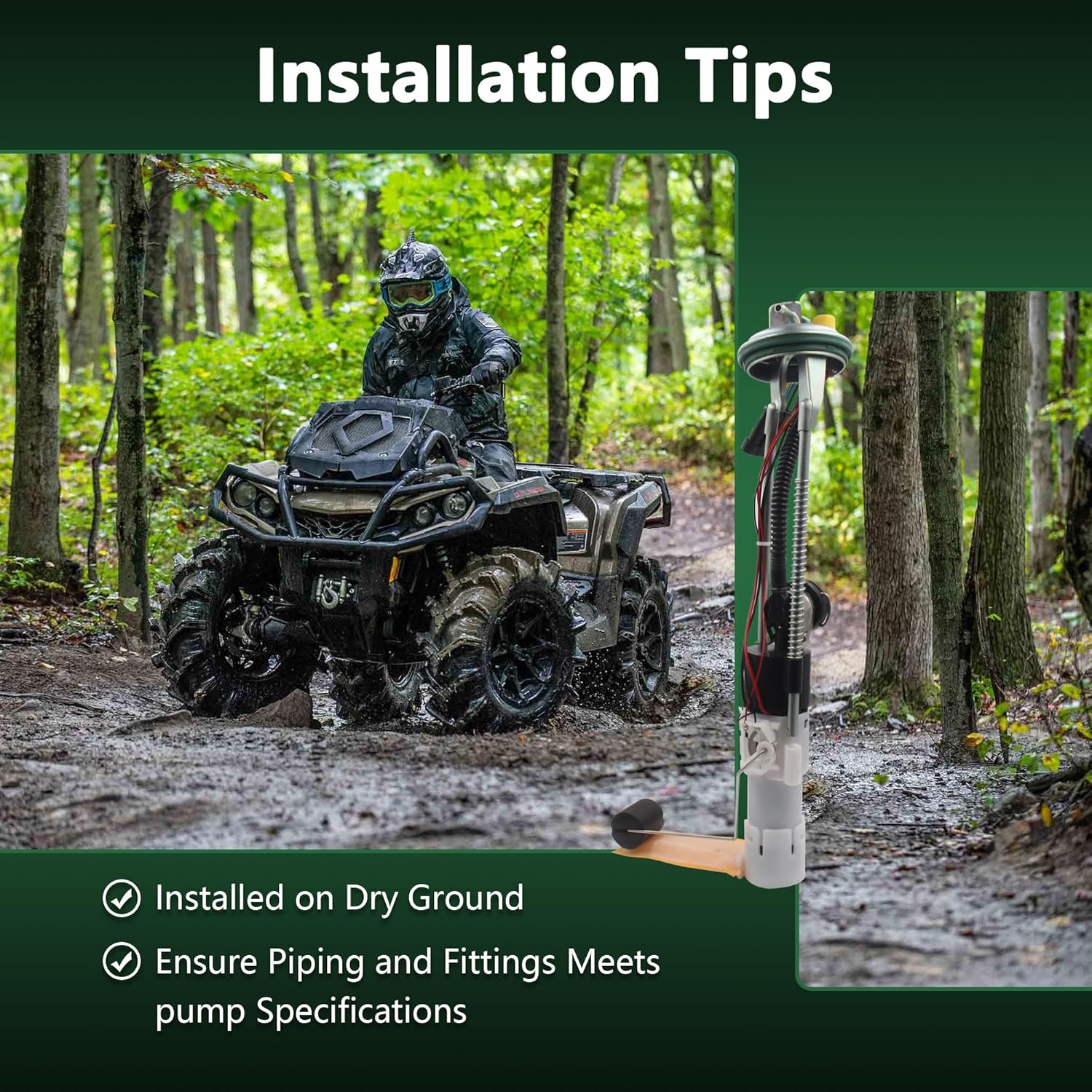 Fuel Pump Module assembly w/Sending Unit Compatible with Can Am Outlander 650 800 1000 2012-2021; Renegade 500 800 1000 2014-2021 Replace OE 709000287 F01R00S633 - Image 6