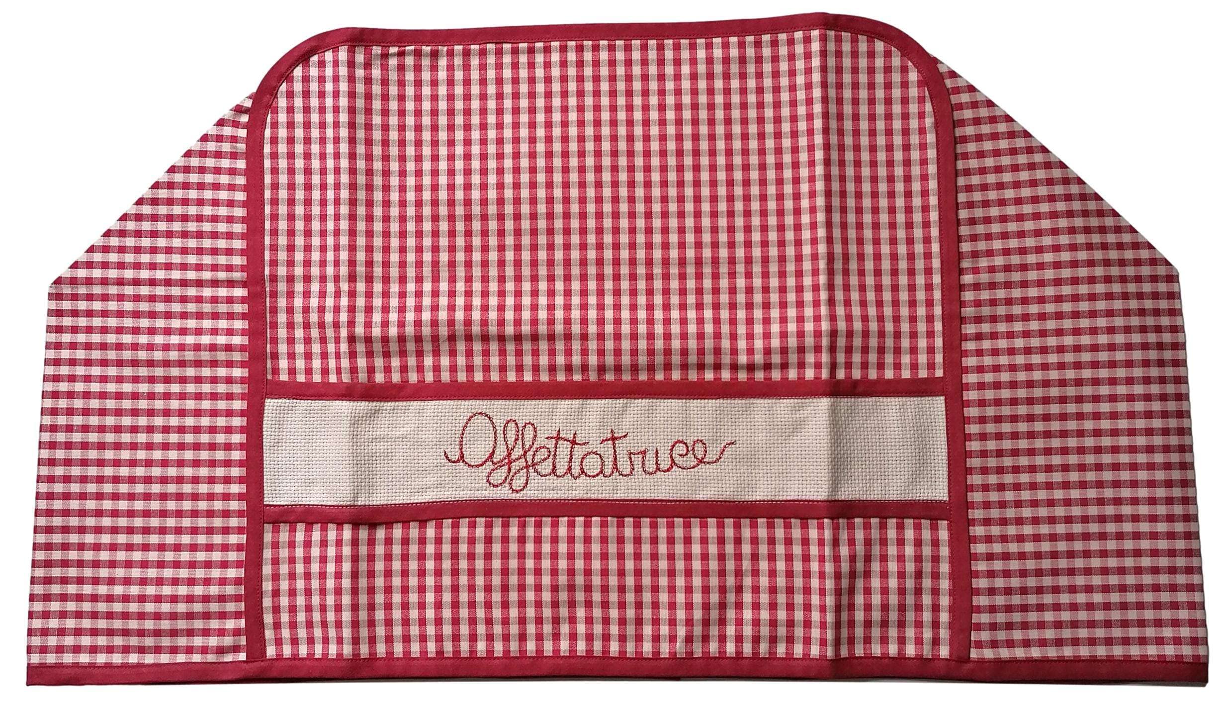Copriaffettatrice In Cotone Ricamato Misura Piccola 40x44x30cm - Tessuto Artigianale Toscano - Foto 2