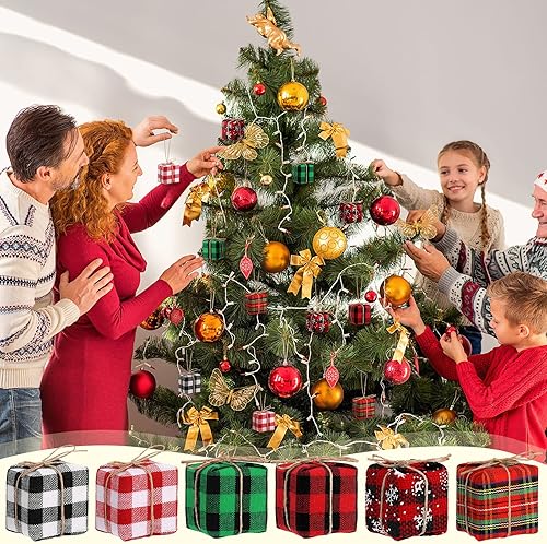 Miniatura 2 de 24 piezas de mini regalos para manualidades, cuadros de búfalo, decoración de árbol de Navidad, caja de regalo, decoración de Navidad, adornos de