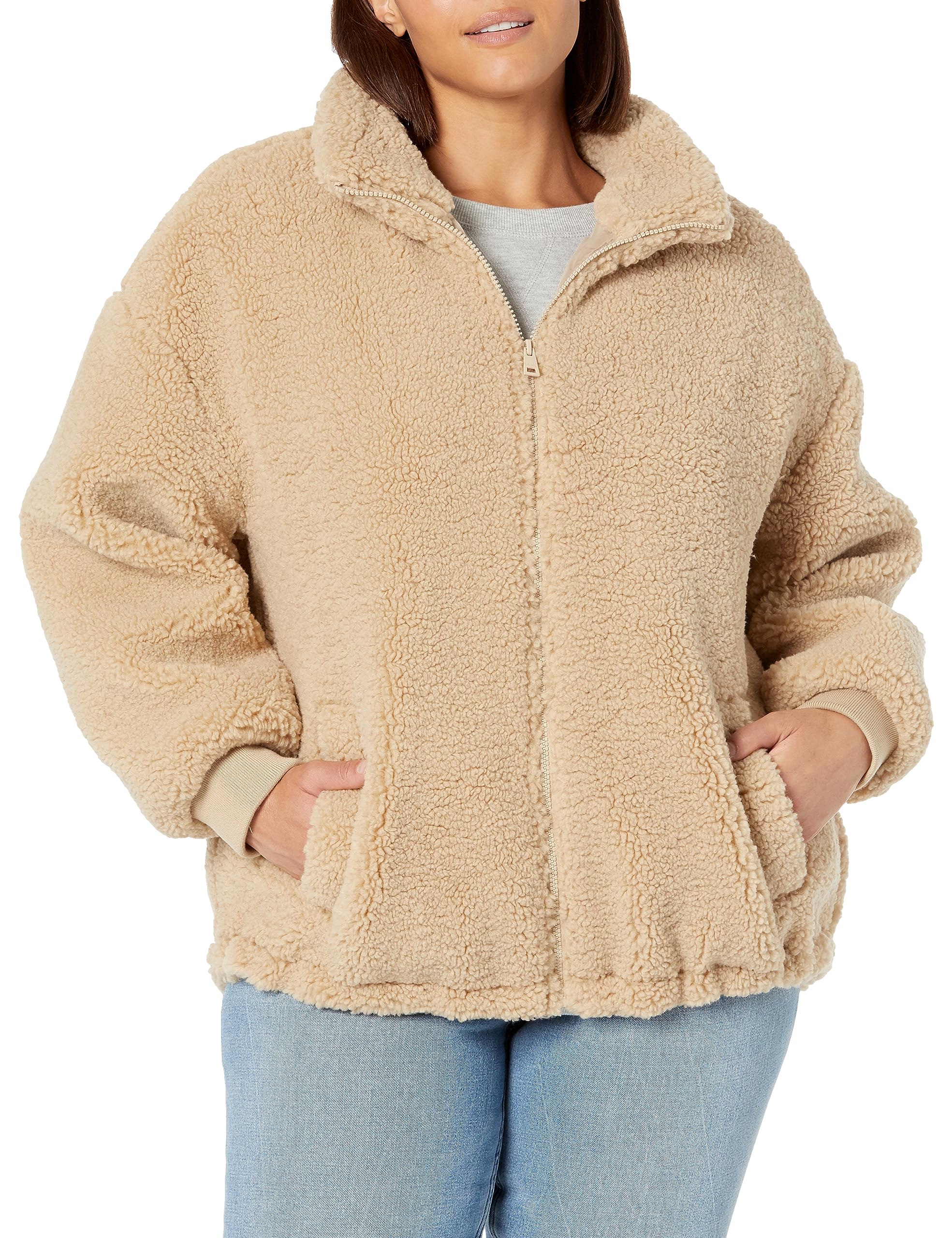 Levi's womens Zip Up Sherpa Teddy Jacket (Standard & Plus Sizes)