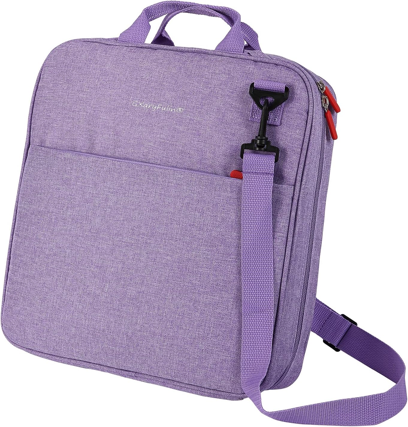 Zipper Binder with Shoulder Strap & Handle, 3 O-Ring Binder for Office & School Supplies (2 inch, Purple)