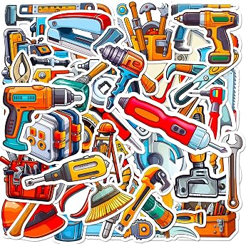 Werkzeuge Aufkleber f r Laptop 50 PCSGeschenk f r Kinder Jugendliche Erwachsene JungenTool Stickers Wasserdicht Vinyl Aufkleber f r ScrapbookSkateboardAutoGep ck