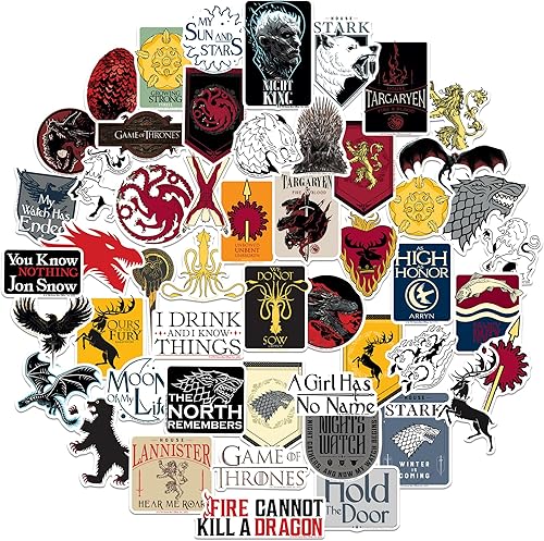 Miniatura 7 de Juego de Tronos Calcomanías de vinilo grandes de lujo, paquete variado  Laptop, botella de agua, álbumes de recortes, tableta, monopatín,