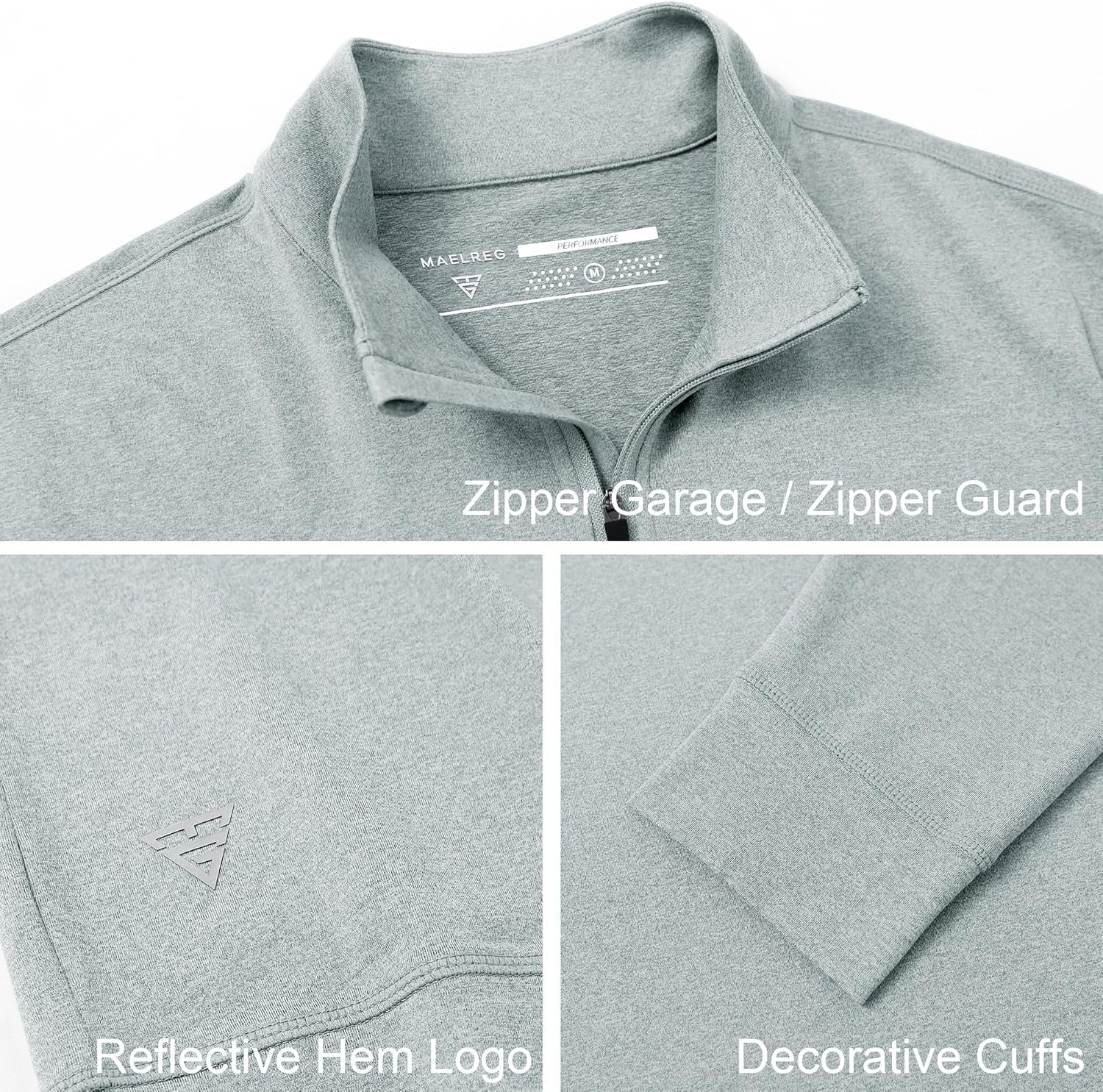 M MAELREG Quarter Zip Pullover Men Moisture Wicking Performance Heather Midlayer Golf 1/4 Zip Pullover Mens Sweatshirt - Image 5