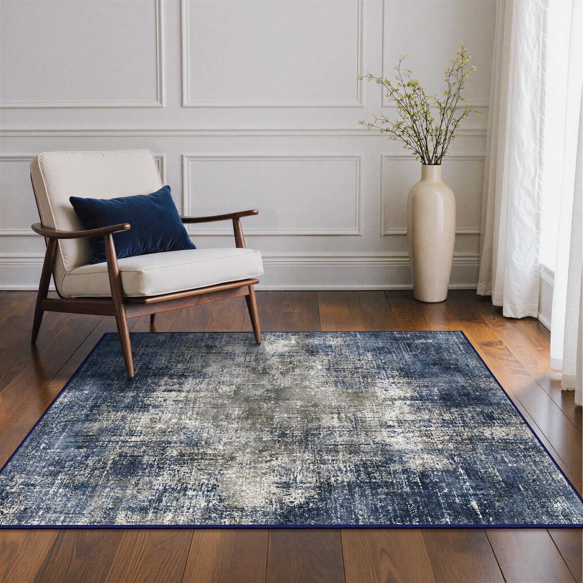 BEIMO Waschbarer Teppich Wohnzimmer, Abstrakt Design Teppich Schlafzimmer Kurzflor, Groß Teppiche rutschfest Weiche für Badezimmer Esszimmer Flur