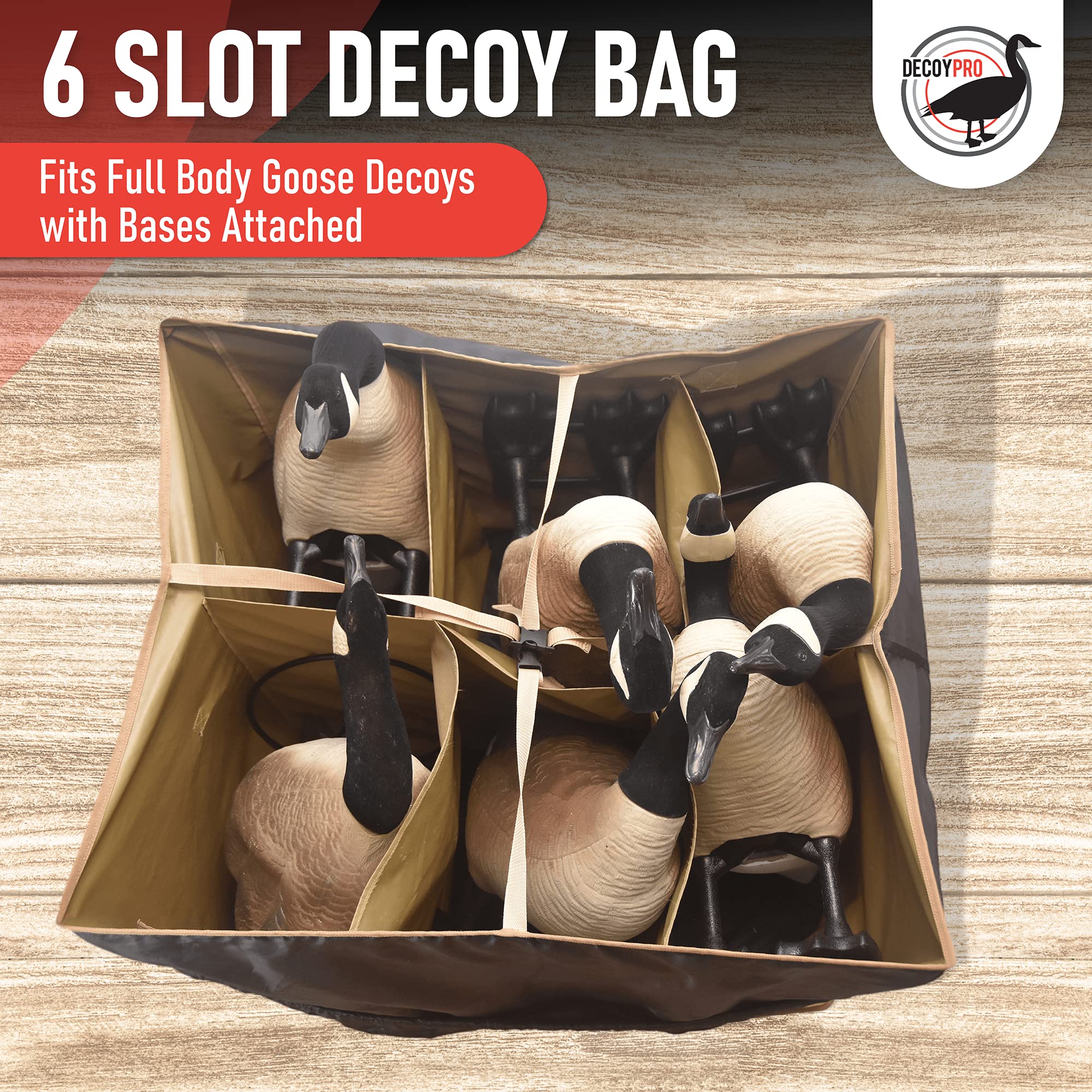 6 Slot Goose Decoy Bags - Floating, Large Full Body Decoy Bags