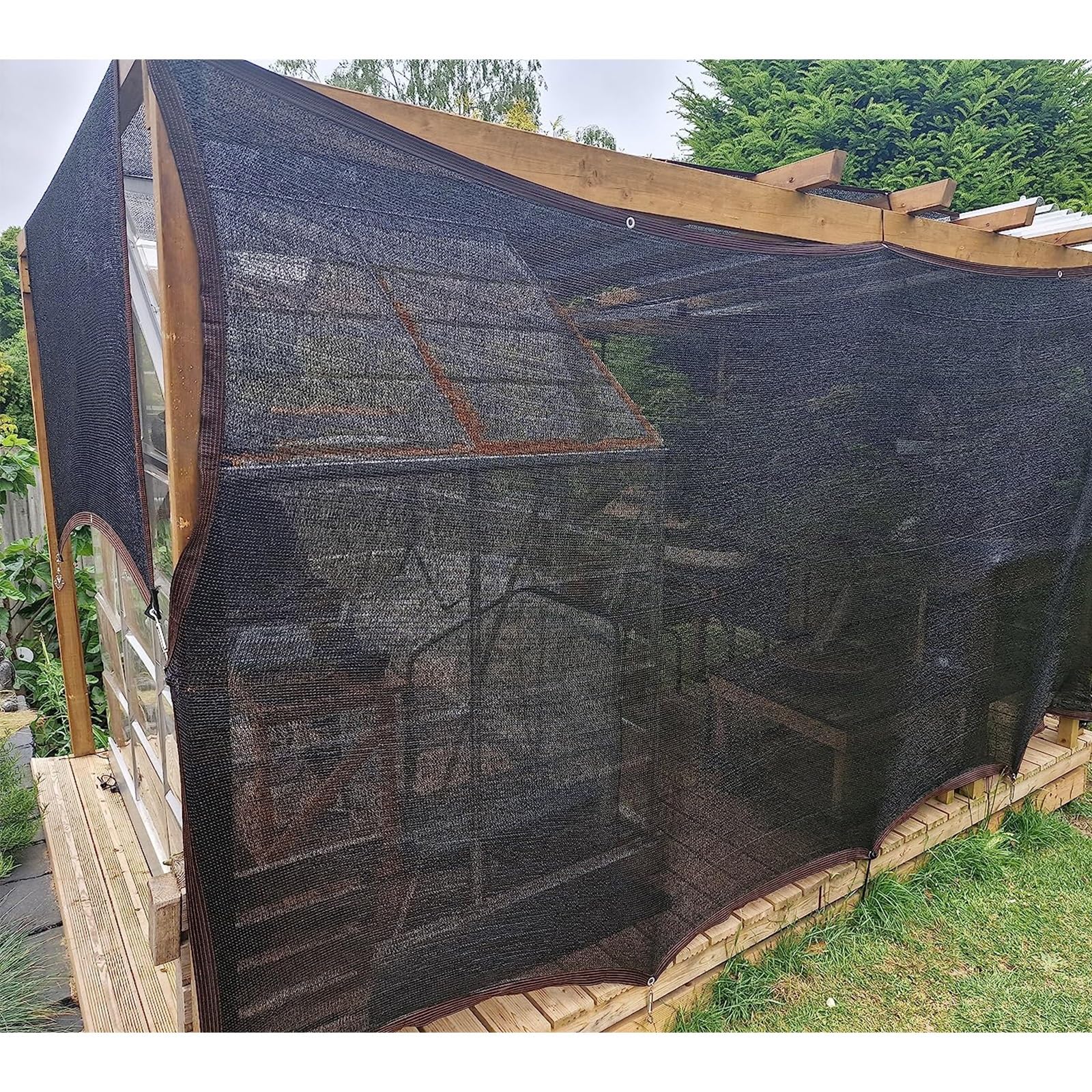 Malla Sombreo Jardín Malla de ocultación Invernadero 3x4m Malla Resistente a los Rayos UV Flor Planta Toldo con Ojales 4x10m 2x8m para Aire Libre(90% Shade,4x8m)