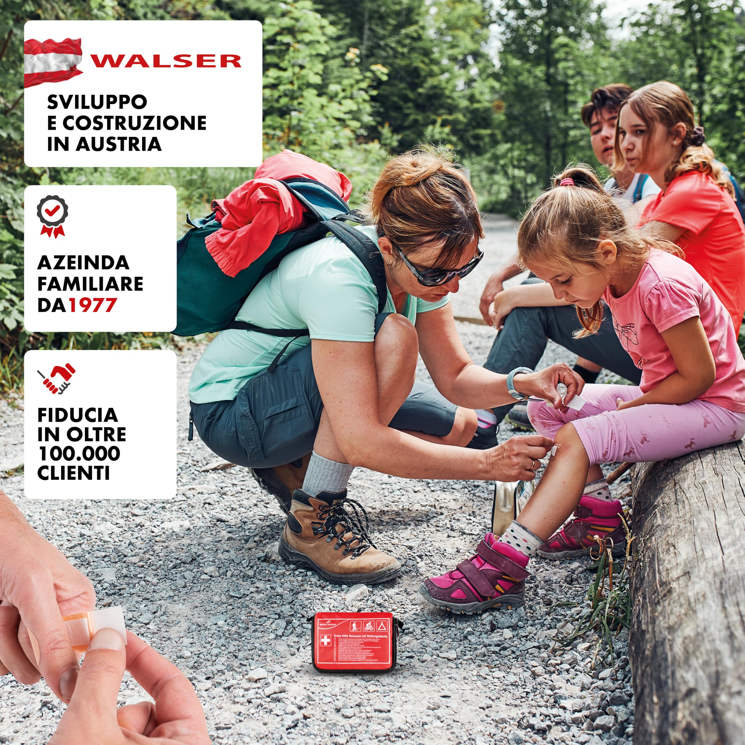 WALSER Premium Mini Kit di pronto soccorso 2026, kit di emergenza impermeabile per esterni/campeggio/bici, kit di pronto soccorso da 31 pezzi, kit di pronto soccorso compatto per esterni