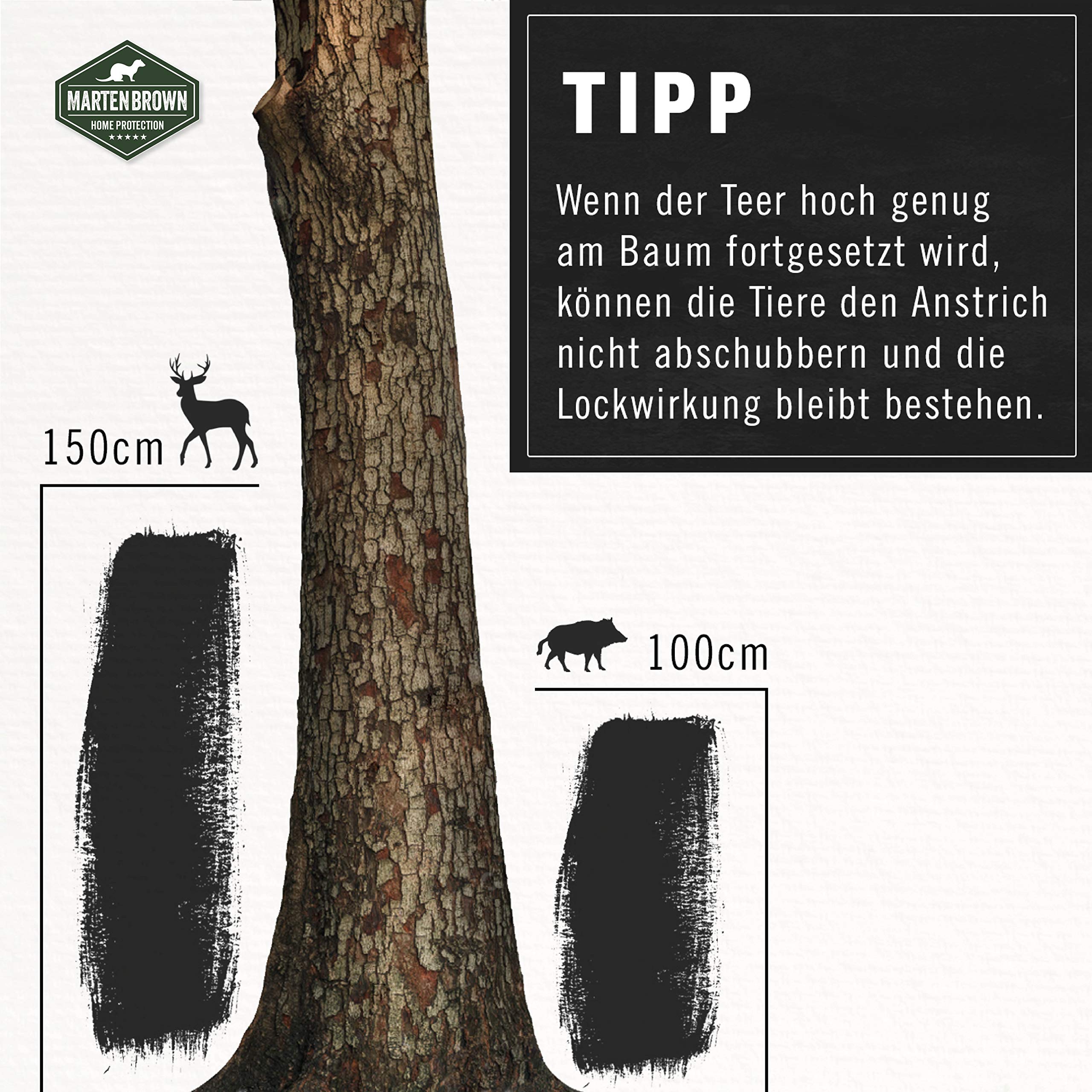 Martenbrown® Alquitrán de haya puro en bidón XXL, 10 litros, cebo para jabalíes y ciervos rojos, cebo y kirrmittel para la caza