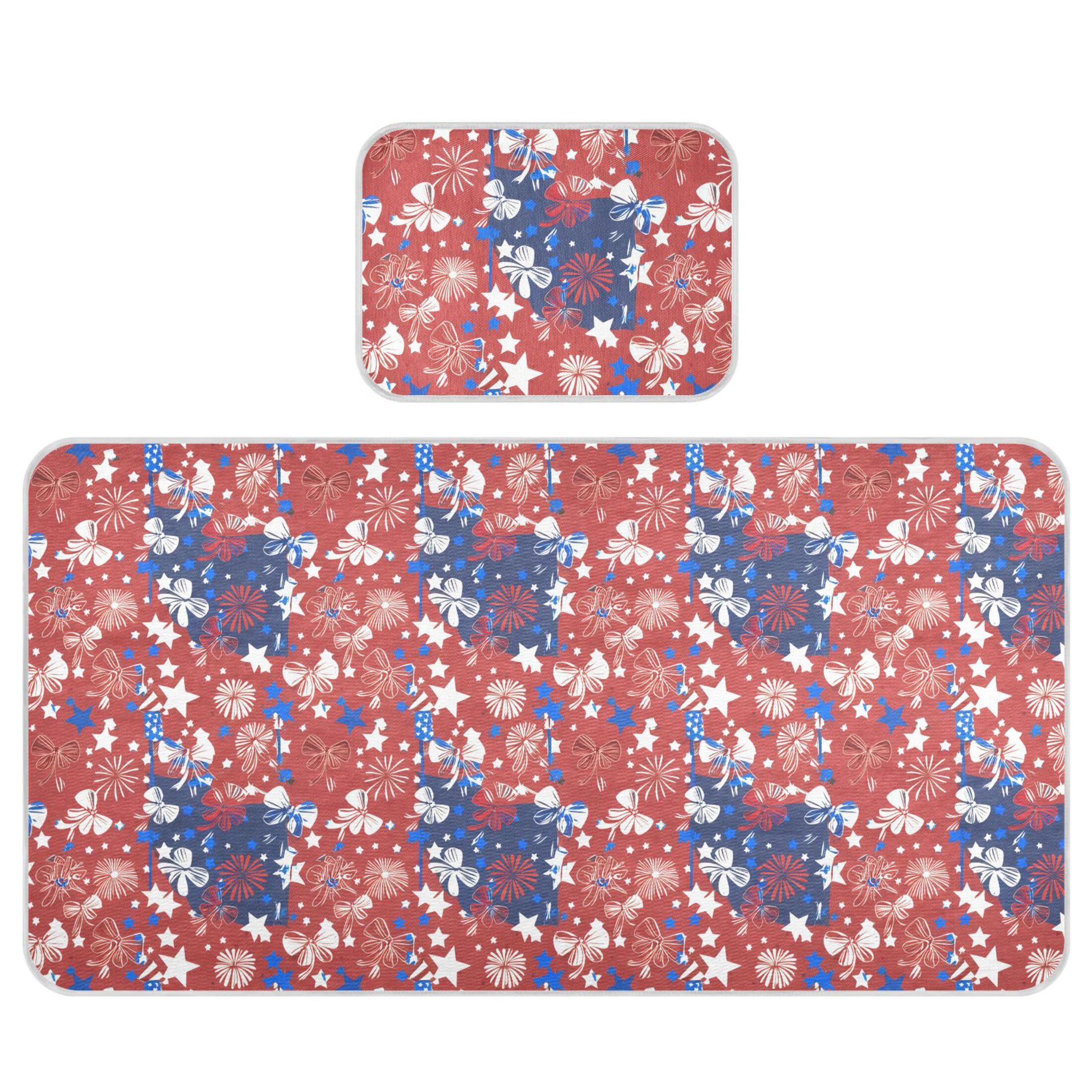 Takiito Red Blue Bows Baby Cooling Mattress Pad, Soft & Breathable Cooling Mat Keep Baby Cool in Summer 28x52 in, Nursery Essential