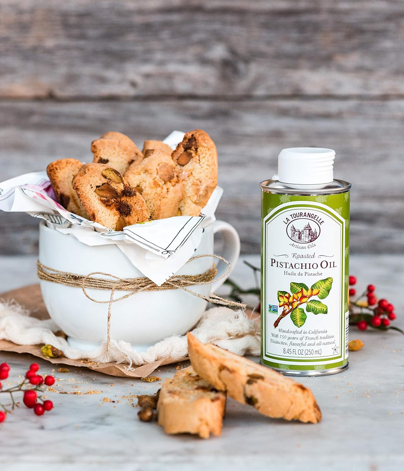 La Tourangelle Toasted Pumpkin Seed Oil and Roasted Pistachio Oil Bundle | Nutty Flavored Oils for Cooking, Baking, Salads, 8.45 fl oz Each