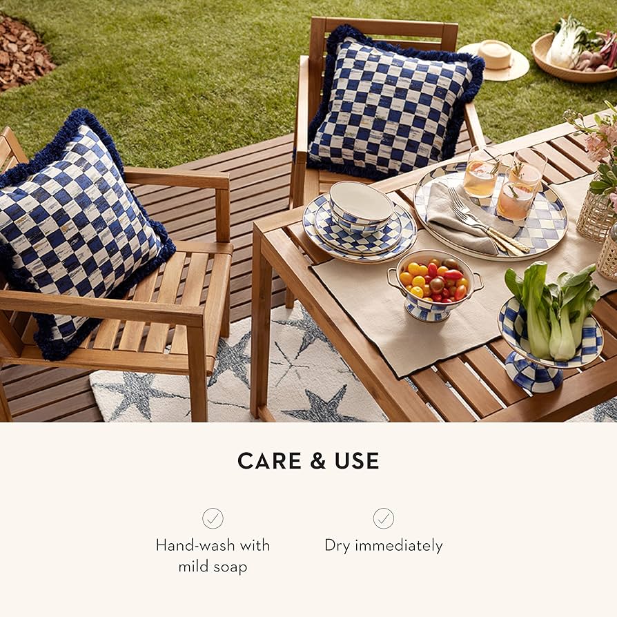 Amazon.com: MACKENZIE-CHILDS Enamel Round Tray, Unique