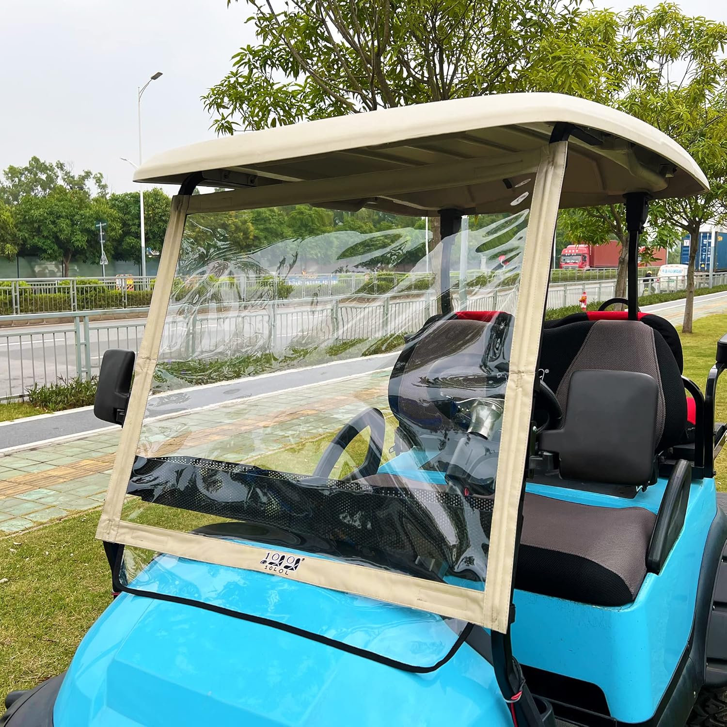 10L0L Golf Cart Windshield for Club Car Precedent, Portable Foldable PVC Clear Windshield