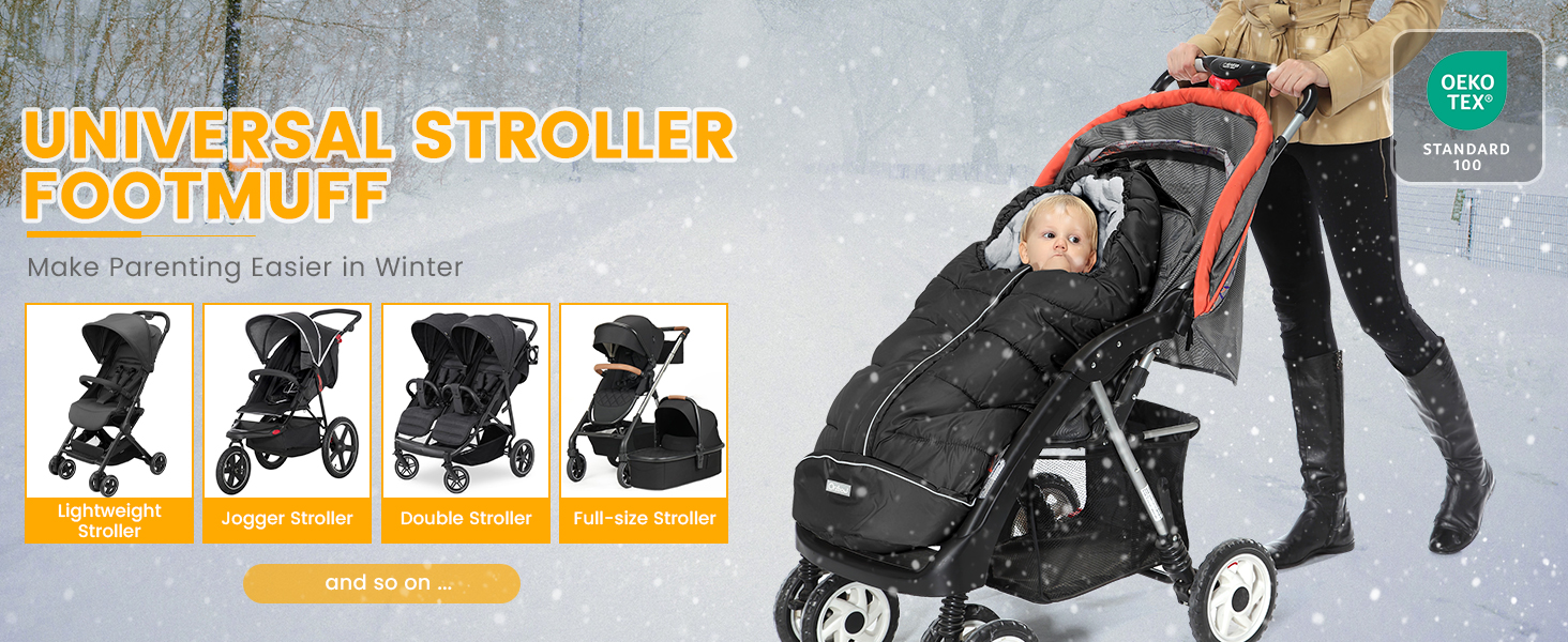 Orzbow Stroller Footmuff Universal, Weather-Proof Baby Bunting Bag, Warm