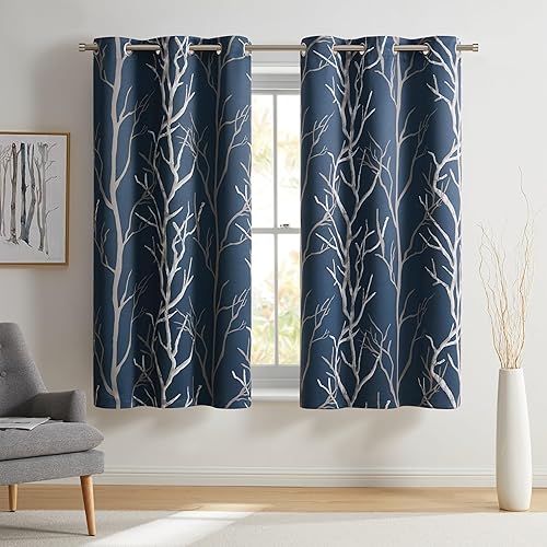 VCNY Home - Cortinas, paneles de ventana opacas con ojales en la parte superior, elegante decoración del hogar (azul reino, 40 x 63 pulgadas)