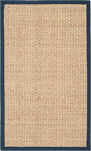 Vista 351 de SAFAVIEH Natural Fiber NF114A - Alfombra de hierba marina, tejido de canasta, con borde, para zonas de alto tráfico, sala de estar, dormitorio, 2