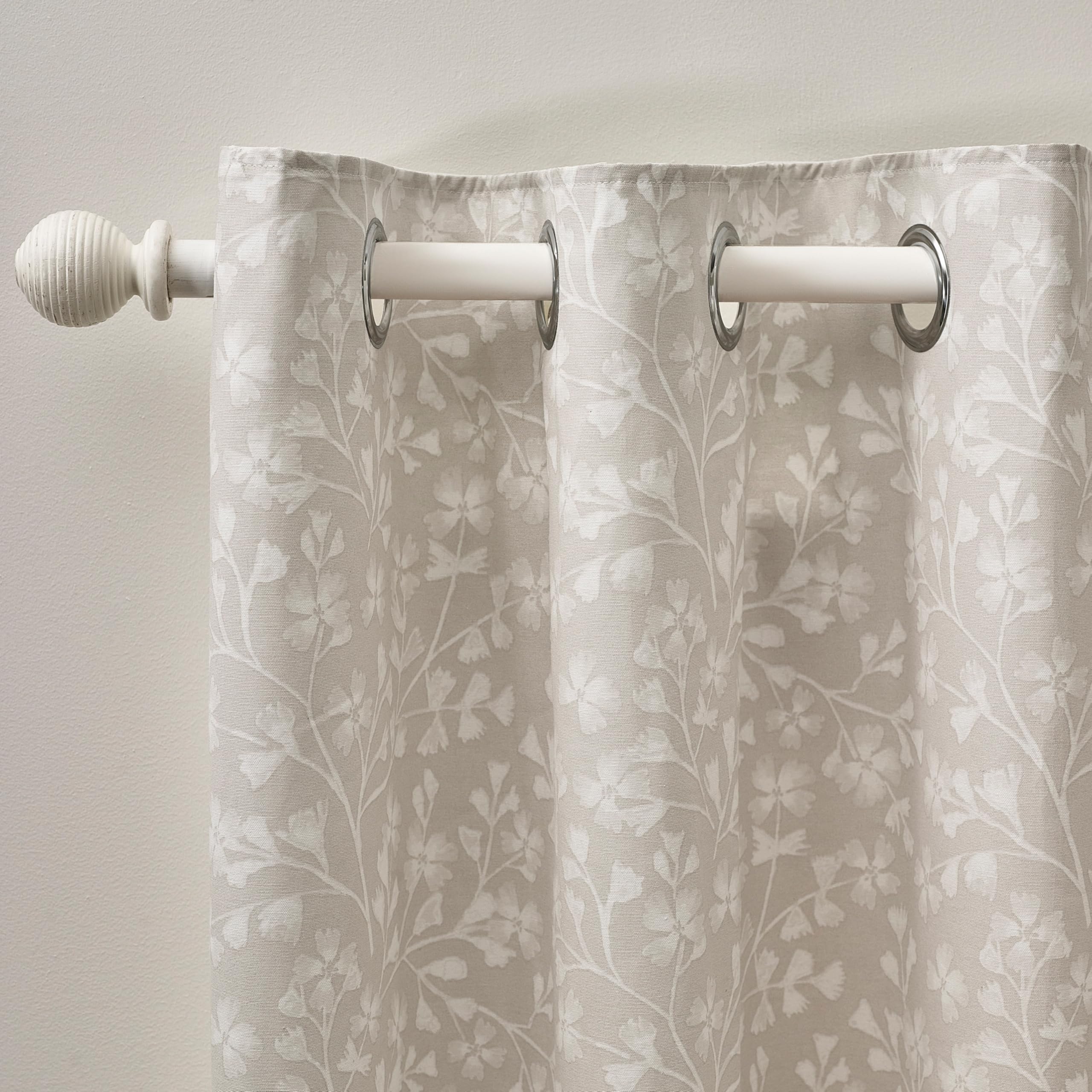 Brooke Floral Lined Eyelet Curtains