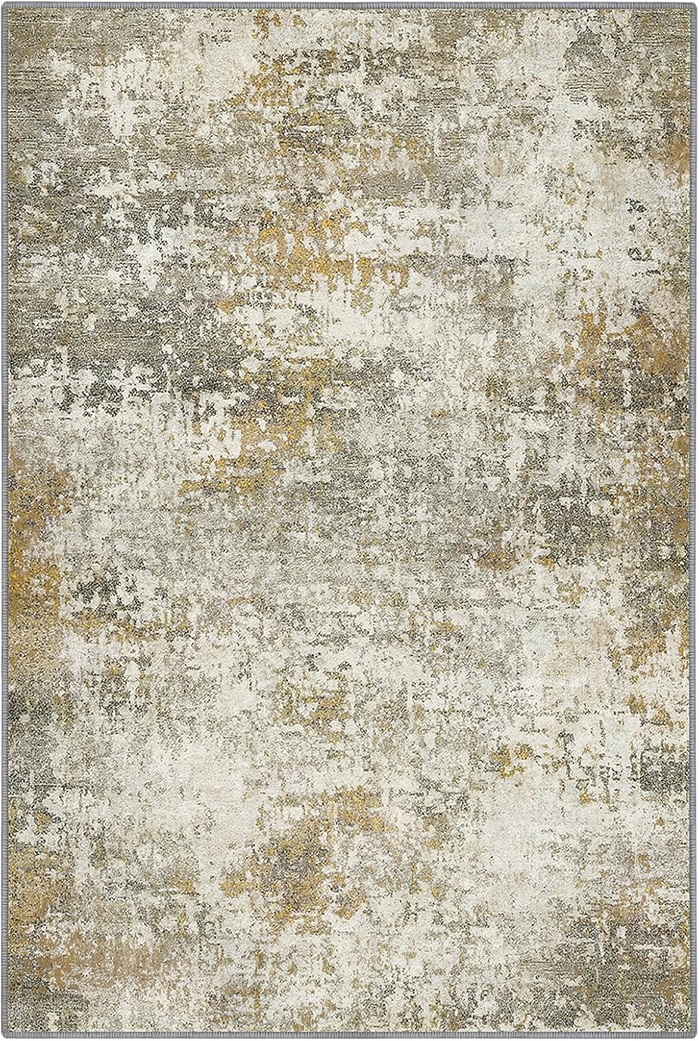 KIRFEIHT Brown 8x10 Area Rug, Ultra Soft Machine Washable Rug with Non Slip Backing Low-Pile Boho Style Rug for Living Room Bedroom Office Nursery
