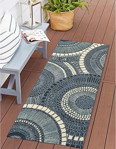 Liora Manne Esencia Performance - Tapete duradero para interiores y exteriores, antideslizante, lavable a máquina, estabilizado con rayos UV, 1 pies