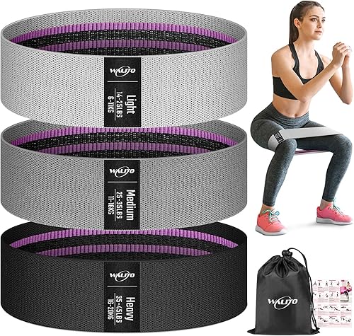 Miniatura 1 de WALITO Resistance Bands for Legs and Butt Fabric Exercise Loop Bands Yoga Pilates Rehab Fitness and Home Workout Strength Bands for Booty