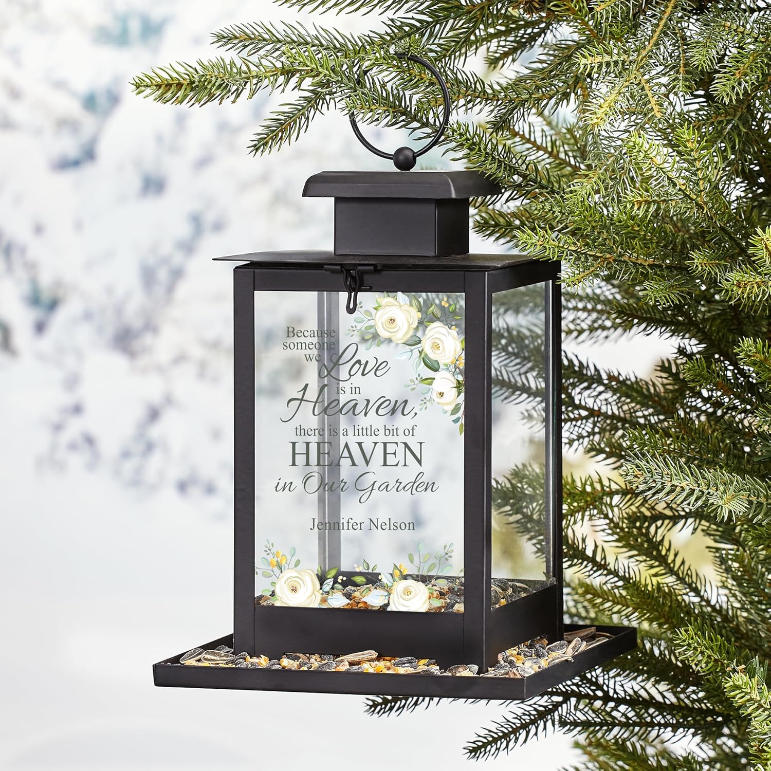 Let's Make Memories Personalized Bird Feeder - Sympathy for Loss of Loved One Mother Father - Memorial - Condolences - Fill with Seed - for Loved Ones in Heaven