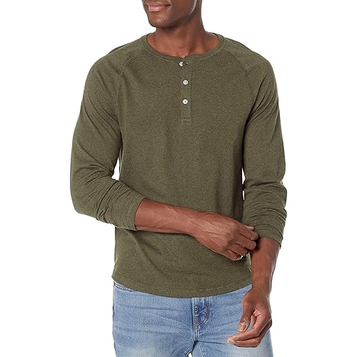 Amazon Essentials Men's Slim-Fit Long-Sleeve Henley Shirt