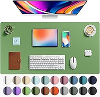 Vista 192 de Aothia Protector de escritorio de cuero, alfombrilla para ratón, alfombrilla de escritorio de oficina, secante de escritorio de cuero PU