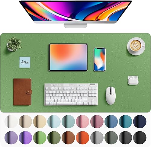 Miniatura 192 de Aothia Protector de escritorio de cuero, alfombrilla para ratón, alfombrilla de escritorio de oficina, secante de escritorio de cuero PU