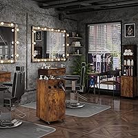 Vista 7 de Carrito de salón con estación de carga, resistente, marrón rústico, estilista