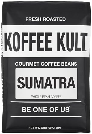 Koffee Kult Sumatra Coffee Beans Dark Roast - Indonesian Fresh Roasted Coffee Beans(Whole Bean, 32oz)
