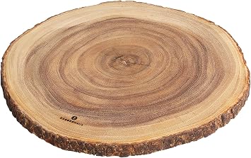 Zassenhaus Round Wooden Cutting Board 18 Inch - Large Charcuterie Serving Platter - Wooden Board for Cake, Cheese & More