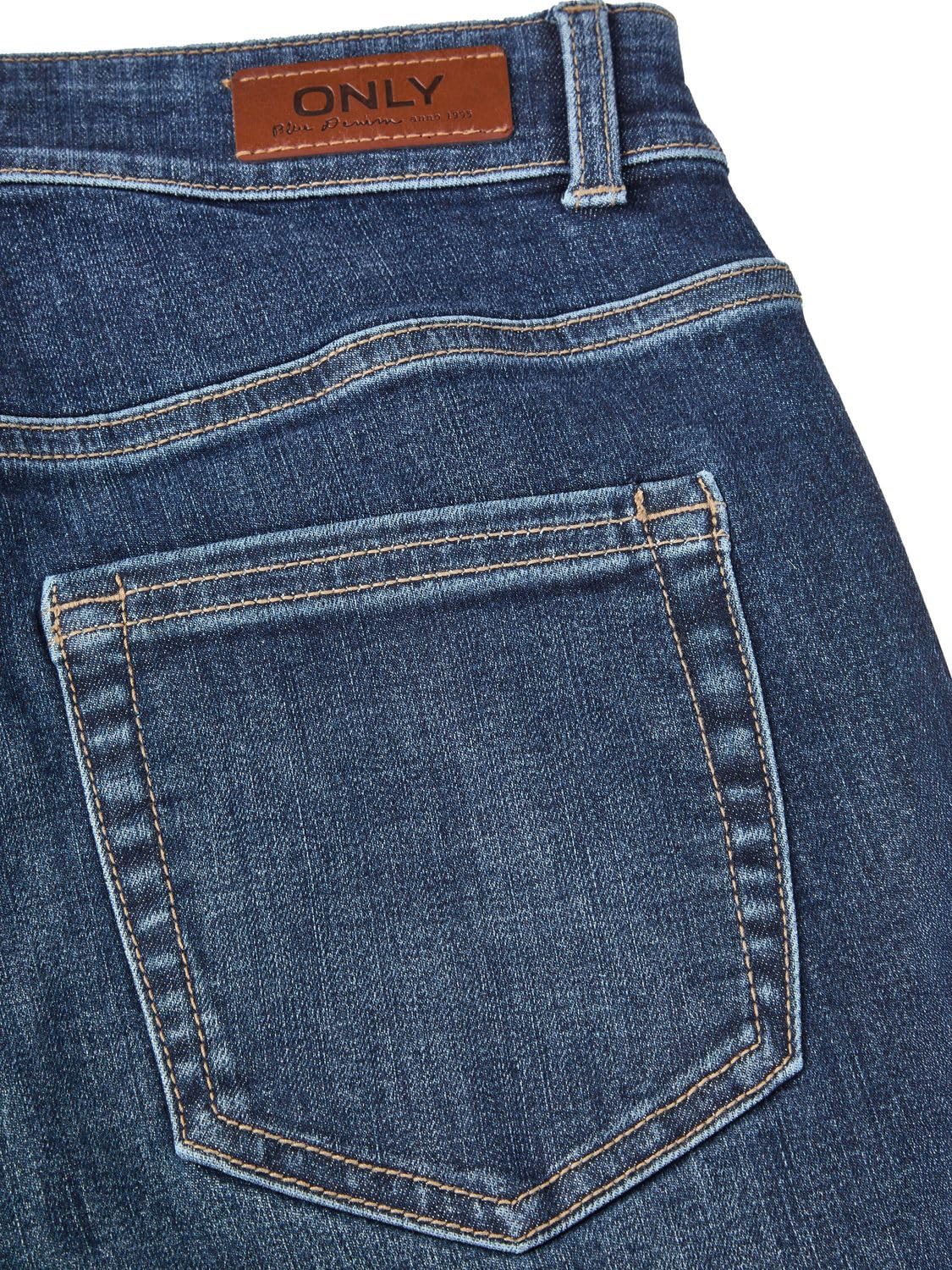 ONLY Jeans Damen Weites Bein Stretch Flared Fit ONLBLUSH Mid Waist Bootcut Jeanshose Hose Denim Blau Schwarz S M L XL XXL 30-32L