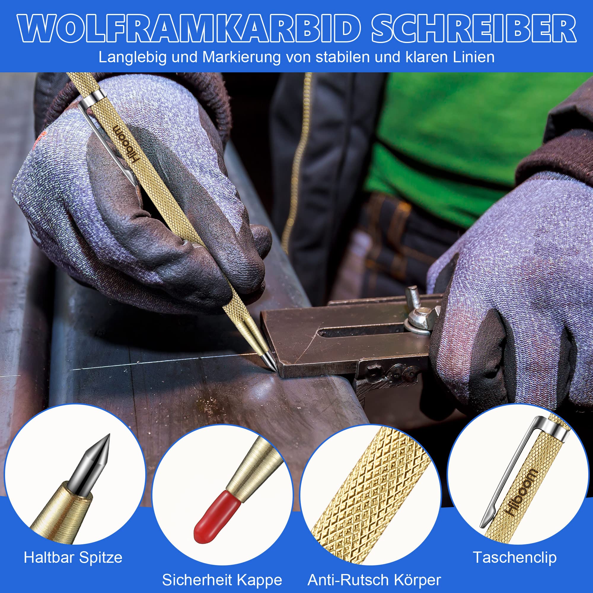 Mechanischer Schweißer-Bleistift Mit 12 Silberminen 2,0mm - Metallmarker Mit Spitzer