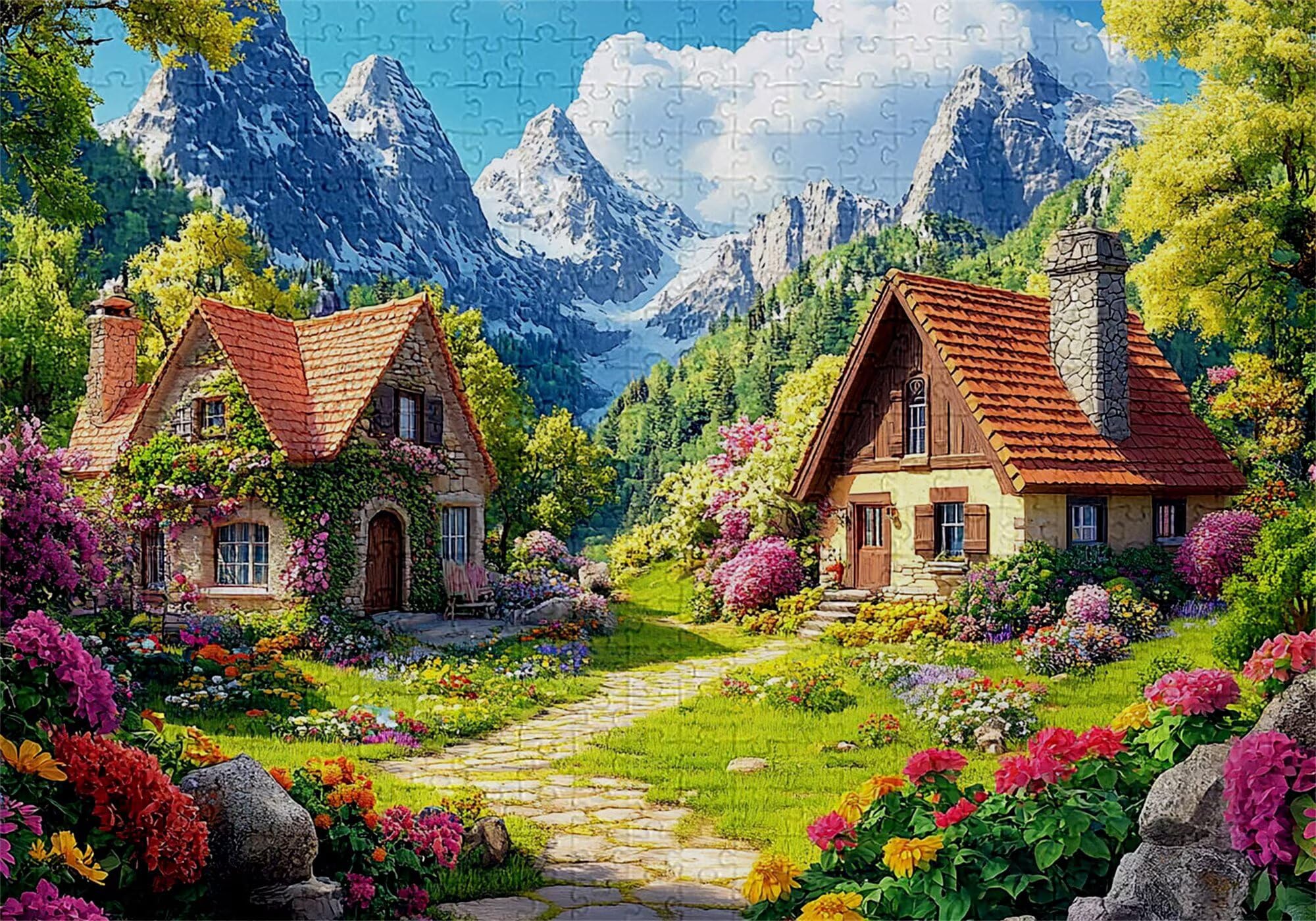 Puzzle 4000 elementów kabiny dla dorosłych góra 141 x 87 cm rzemiosło klasyczne 3D drewniana układanka do rodzinnych gier aktywnych, układanka do samodzielnego wykonania nawet do dekoracji ścian domu