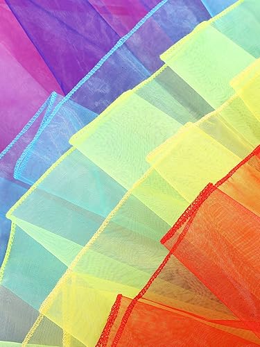 Miniatura 7 de SATINIOR Falda tutú arcoíris para mujer, falda de tul en capas para disfraz de cosplay