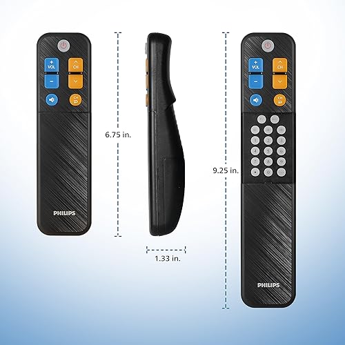 Miniatura 3 de Philips EZSlide SRP9012B27 - Control universal de TV con botón grande retroiluminado para personas mayores, fácil de usar y configurar, control de 2