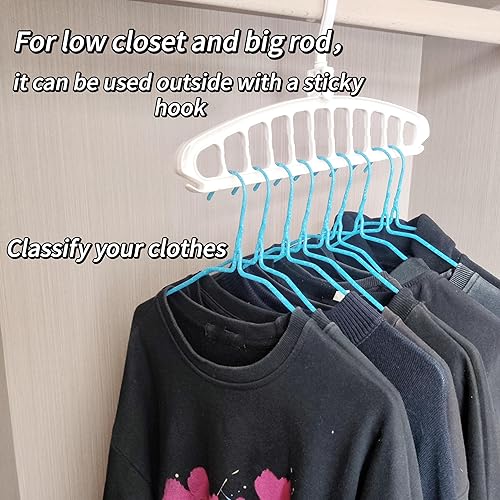 Miniatura 5 de Perchas que ahorran espacio para organizadores de clóset y almacenamiento, colgador de ropa de plástico blanco resistente para suéter de camisa,