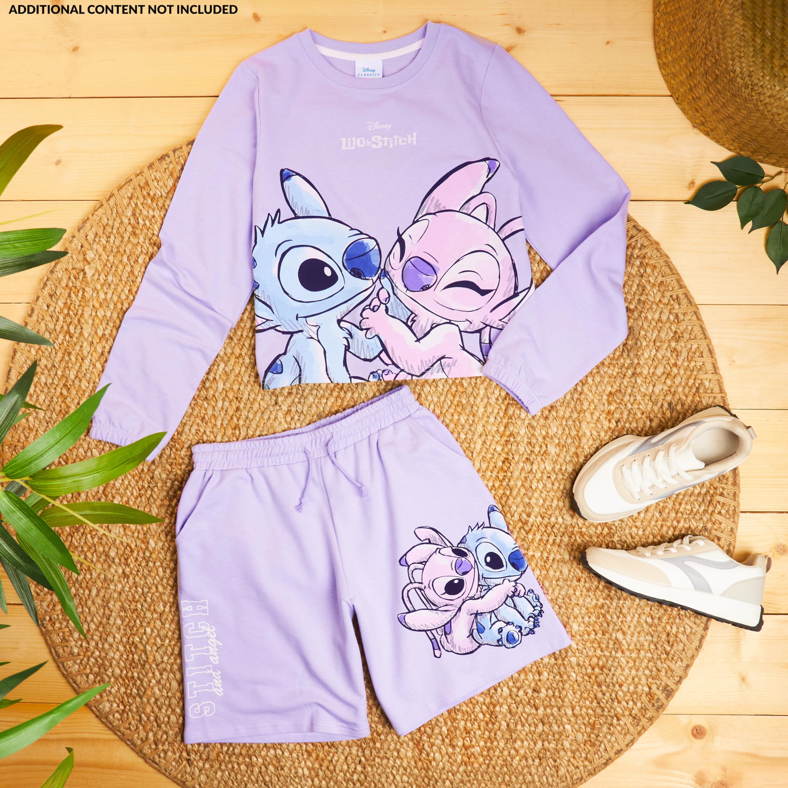 Disney Stitch Chandal Niña Chándal para Niños y Adolescentes Conjunto de Sudadera Niña y Pantalón Chándal Ropa Deportiva Infantil 2 Piezas