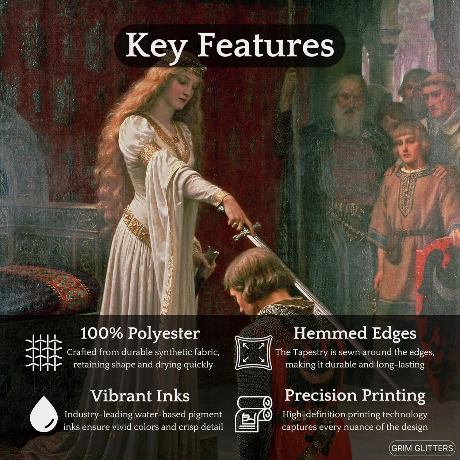 The Accolade Tapestry - Edmund Blair Leighton - Romantic Home Decor - Timeless Wall Art - Decorative Wall Hanging