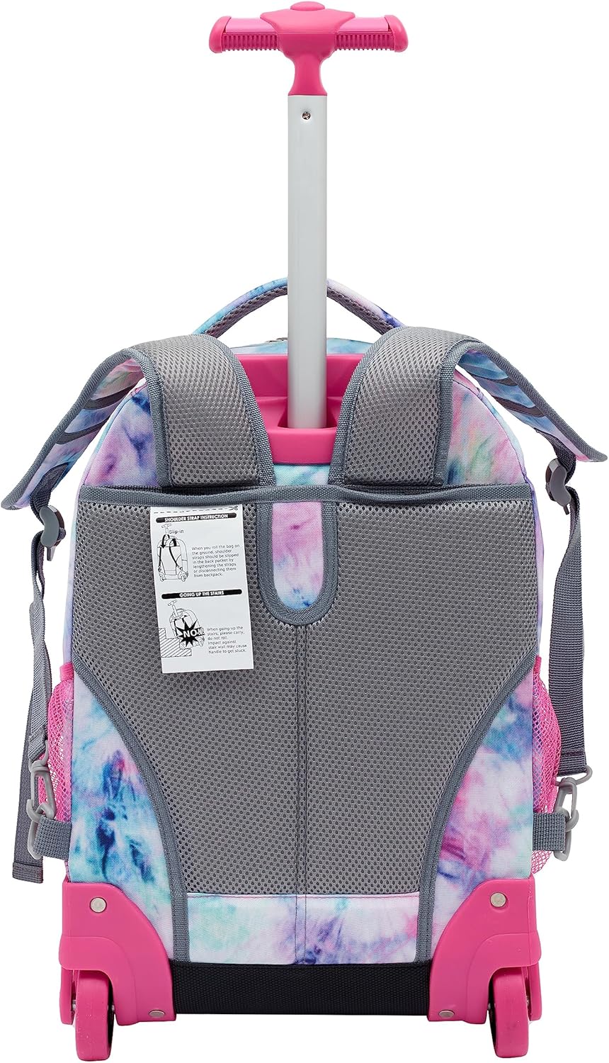 Travelers Club 18" Rolling Backpack with Shoulder Straps, Tye Dye
