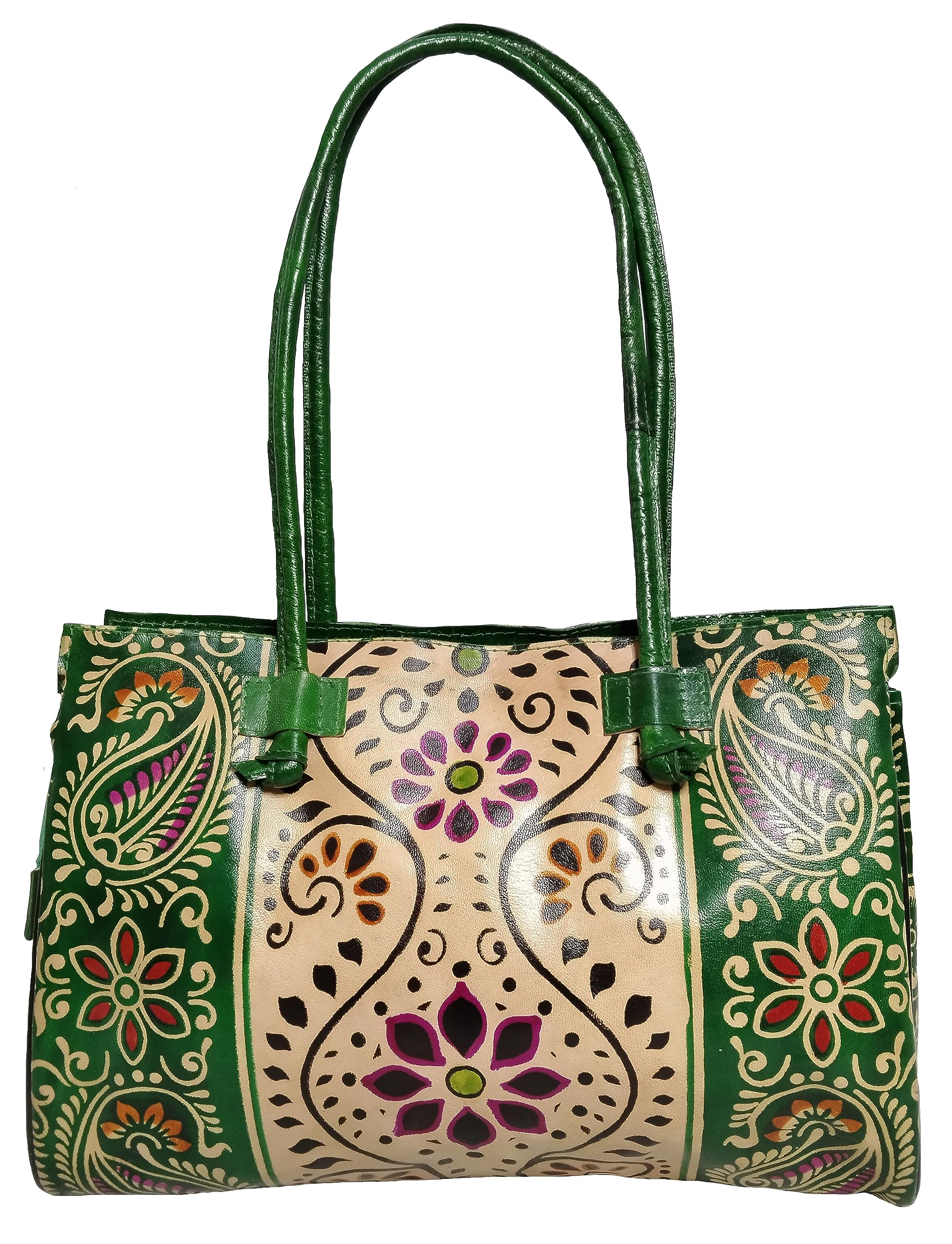 Chitrahar Shantiniketan Genuine Leather Traditional Batik Printed Shoulder Bag for Women (Green) (B0CDXTJ174) Amazon Price History, Amazon Price Tracker