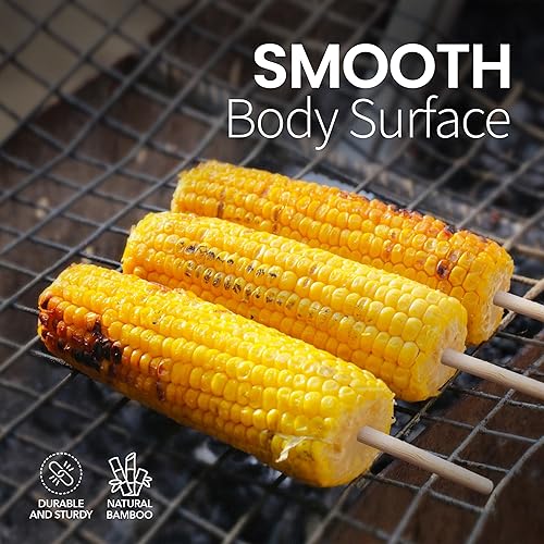 Miniatura 2 de Alpine Cuisine Brochetas de maíz de bambú de 6 pulgadas (50 unidades)  Brochetas de madera para barbacoa para asar  Brochetas de Kebab para