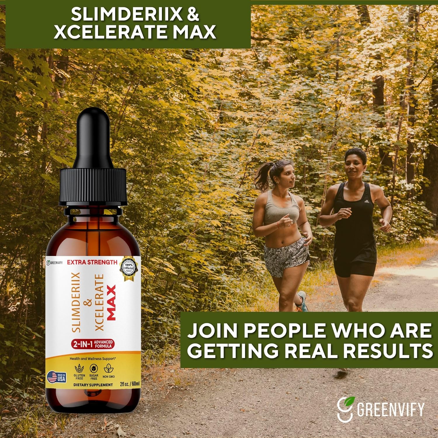 Extra Strength Slimderiix & Xcelerate Max 2 Pack Liquid Drops, 2-in-1 Advanced Formula, 120 Servings, 2 fl oz