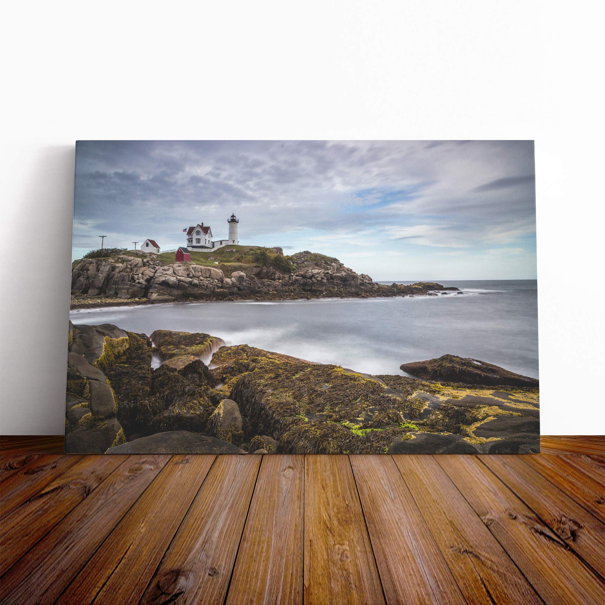 Seascape Lighthouse Canvas Print | Gallery Wrapped 30mm Frame Wall Art | 30x20 inches | Ready to Hang | Modern Seascape Picture | Living Room Bedroom Lounge Office