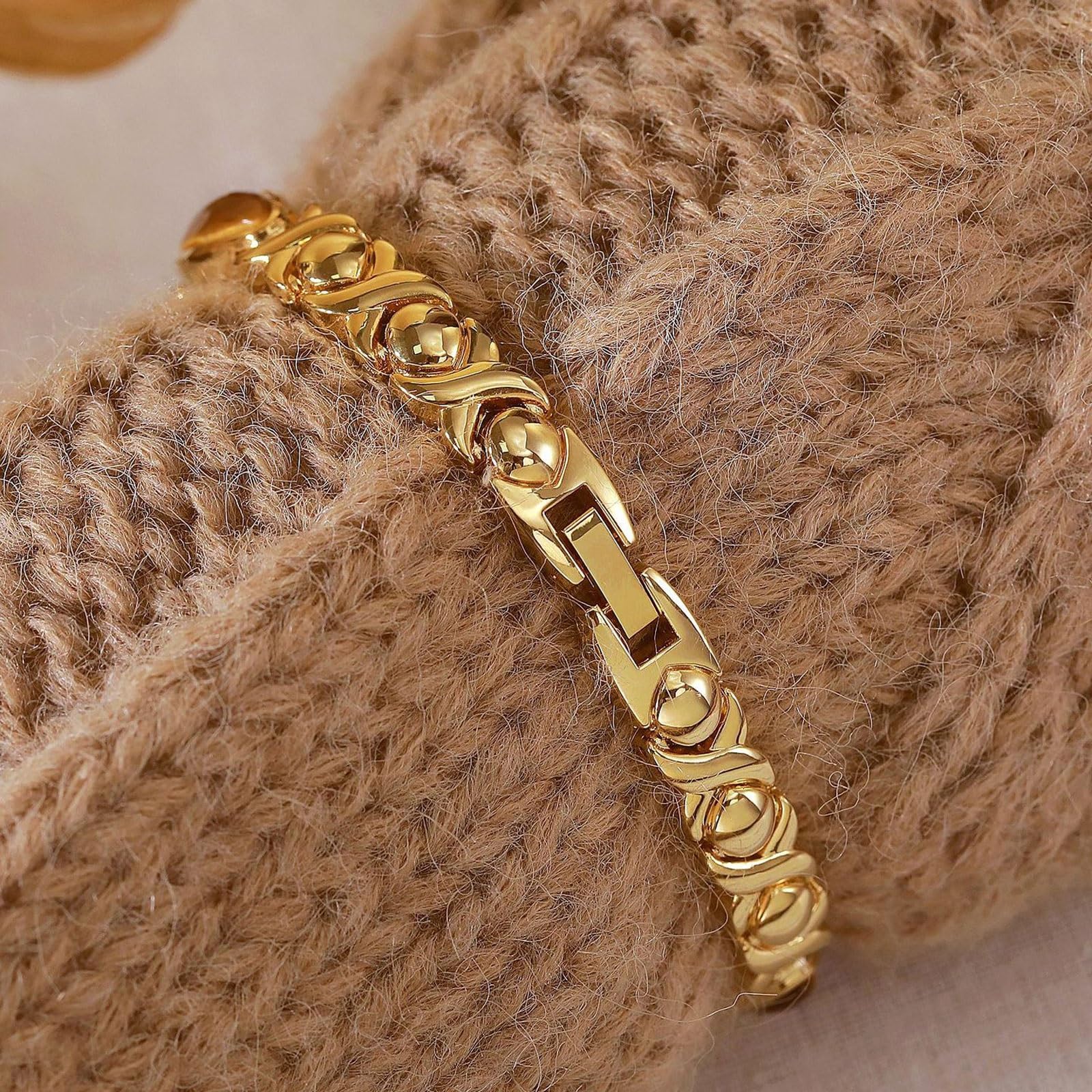 Reloj de Cuarzo con Esfera Ovalada y Piedra de Ojo de Tigre Natural, Paquete de 2, Reloj de Pulsera Resistente al Agua, Regalo de Moda for Novia y Esposa. Reloj de Pulsera