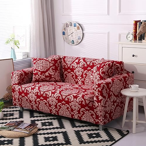 Miniatura 2 de AURLOE Funda de sofá estampada, Juego de funda elástica para sillón, funda de sofá biplaza con patrones para sillón con cojines de 2 plazas (XLK, 2