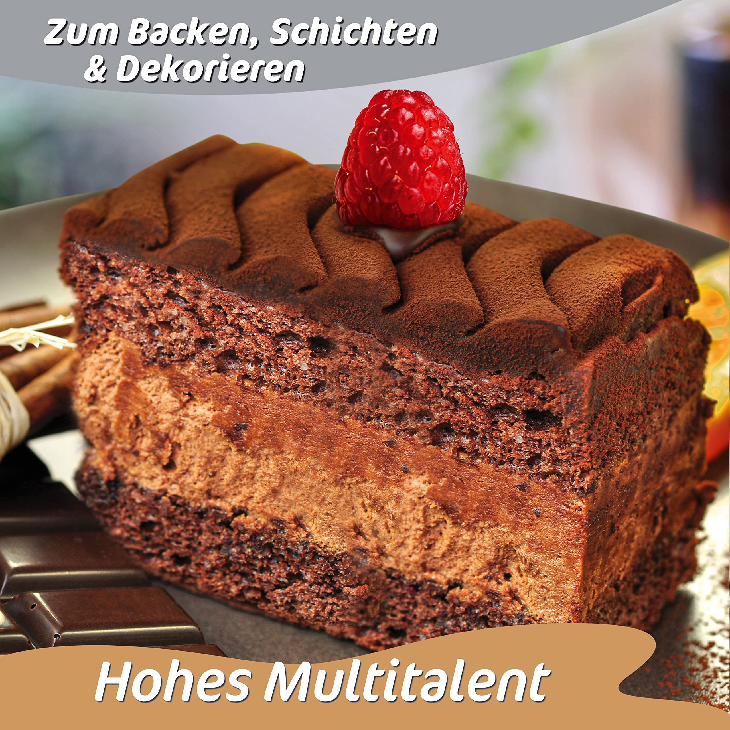 4smile Backrahmen rechteckig verstellbar - Edelstahl Backform rechteckig, 8 cm hoch – Profi-Kuchenform eckig B 20-35cm x L 35-50cm, innovatives Schienensystem