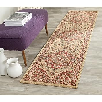 GlobalNiche 2'2 x 12', Red/Natural : Mahal Collection MAH698A Traditional Oriental Red and Natural Runner (2'2 inches x 12')