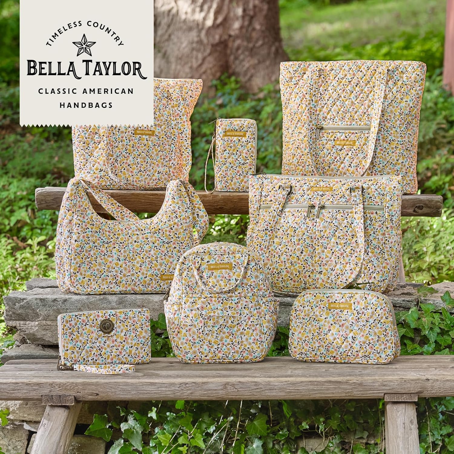 Bella Taylor Small Tote, Quilted Purse for Women, Lightweight Fabric Handbag, 10 Pockets, Zip Top - Image 6