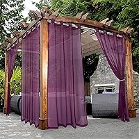 Vista 9 de BONZER Cortinas traslúcidas blancas para patio impermeables para exteriores – 2 paneles con ojales, cortina transparente de gasa para interiores